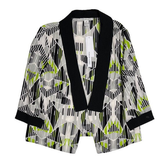 Forever Audrey Open Front Blazer Jacket Women's 16W Multi  Lined Office NWT - Picture 1 of 17